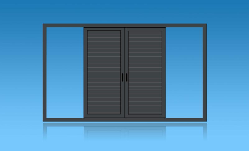 VOLET COULISSANT VOC21 ANTHRACITE ET BOIS – Image 2